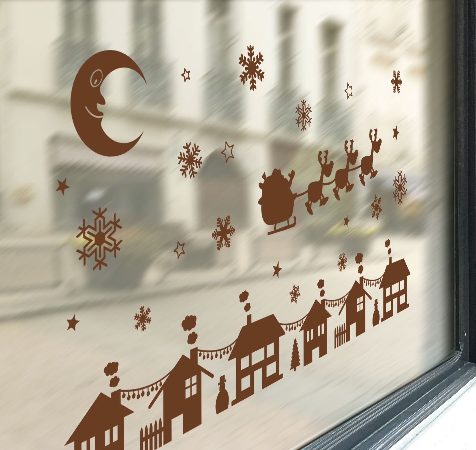 Christmas Xmas Display Shop Window Wall Decorations Decals Window