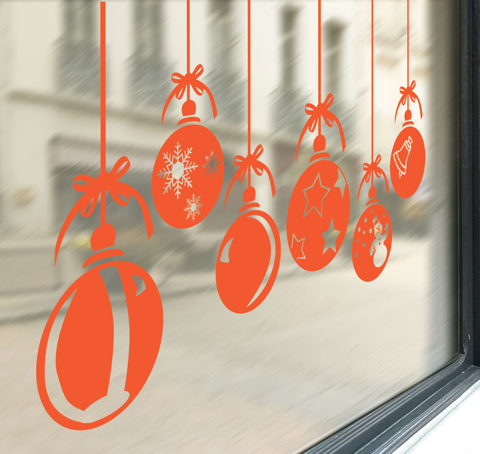 Christmas Xmas Baubles Shop Window Wall Decorations Vinyl Stickers