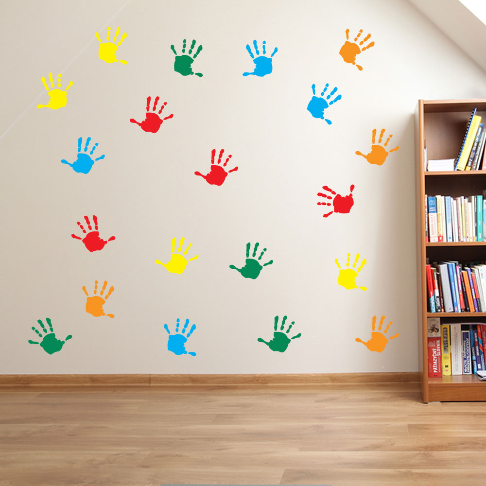 Hand Print Wall Stickers Nursery Playroom Child Kids ...